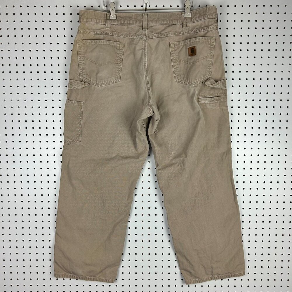 Carhartt Carpenter Pants 38x30 Brown Work Wear Wide Leg Baggy B159 GKH Loose Fit